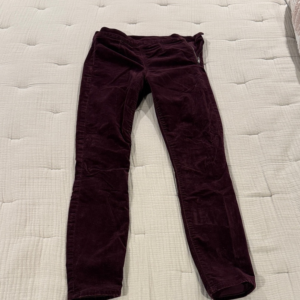 Gap Dark Purple Velvet Skinny Pants